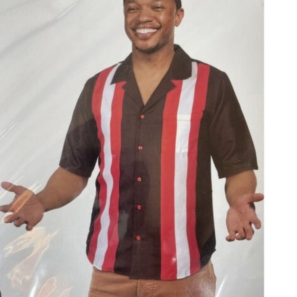 Men's Black and Red Wearable Costume Bowler Shirt. - Picture 1 of 5